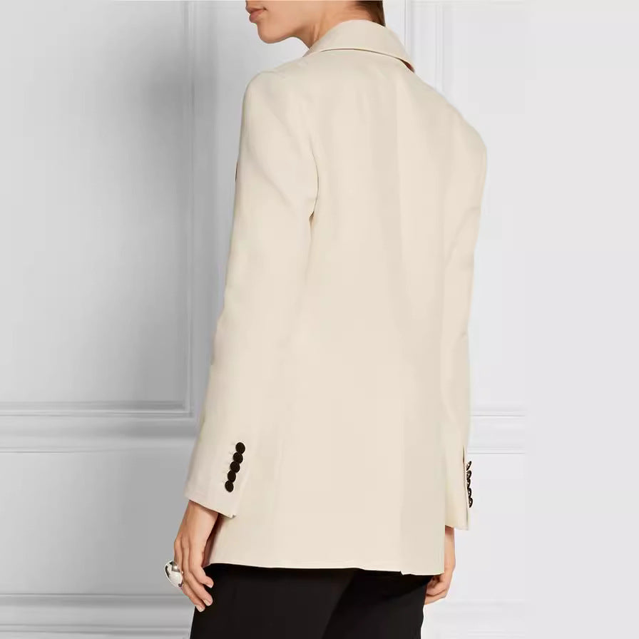 Women’s Tuxedo Jacket in Tailoring with pointed Shawl Collar and contrasted Lapel Trim Mune Fashion