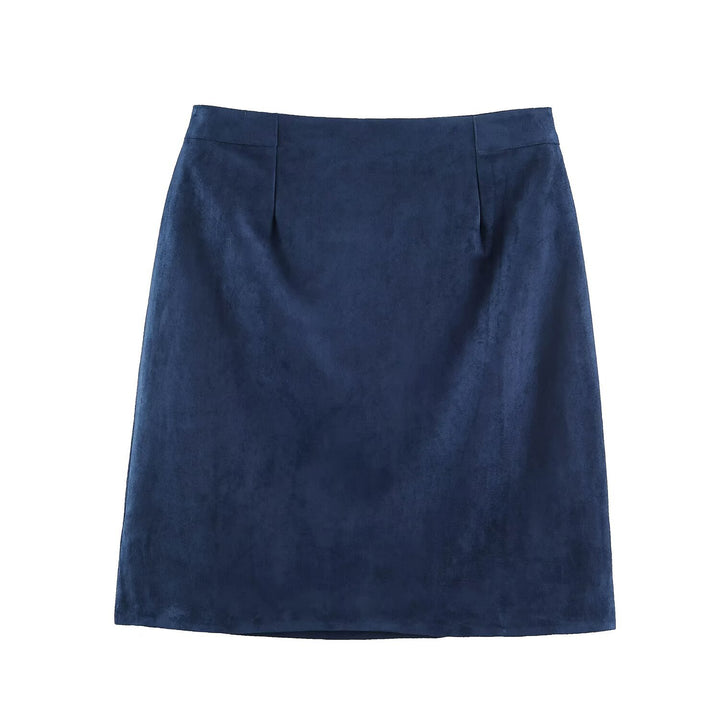 Women's pencil skirt made of suede look with high waist Mune Fashion