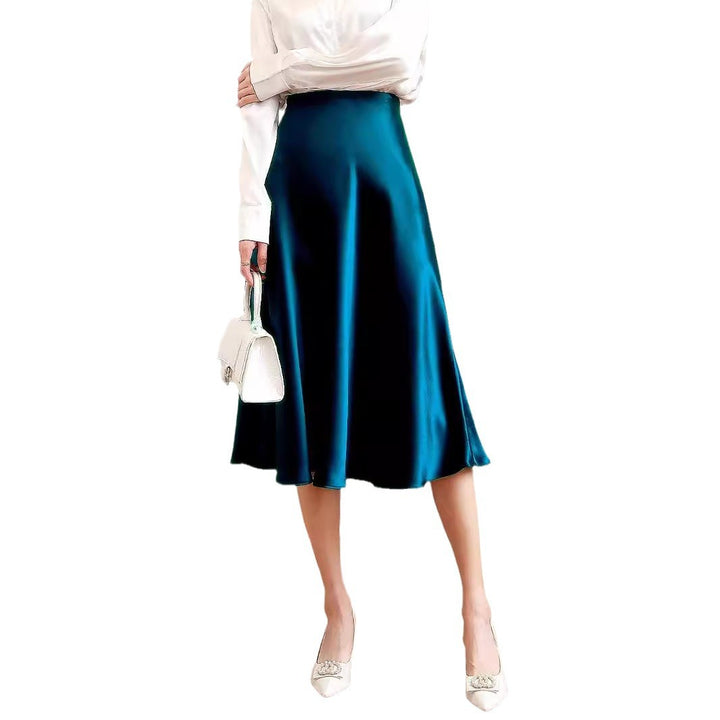 Women's Elegant, Swinging Satin Skirt Mune Fashion