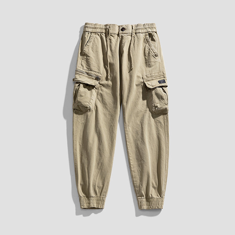 Men's Multifunctional Cargo Joggers in Urban Utility Style with Elastic Waistband and Flap Pockets Mune Fashion