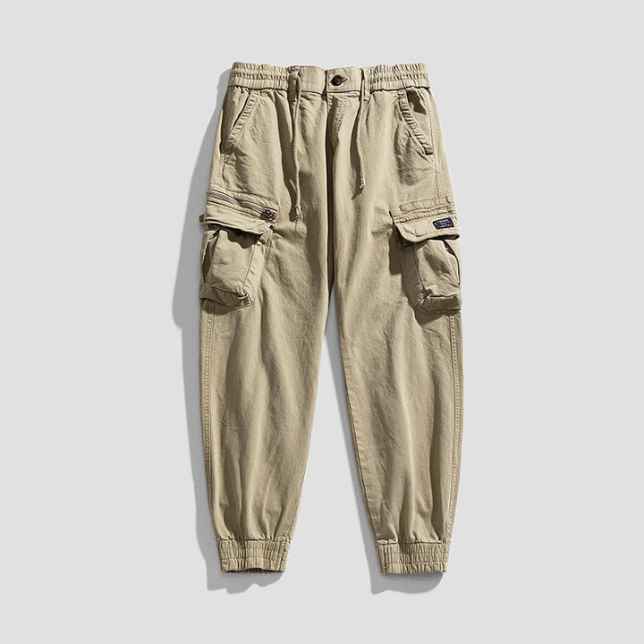 Men's Multifunctional Cargo Joggers in Urban Utility Style with Elastic Waistband and Flap Pockets Mune Fashion