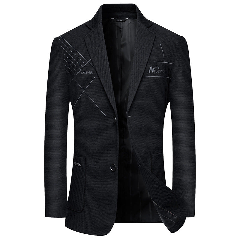 Men's elegant half-lined structured blazer with quilted thermal lining and patch pockets Mune Fashion