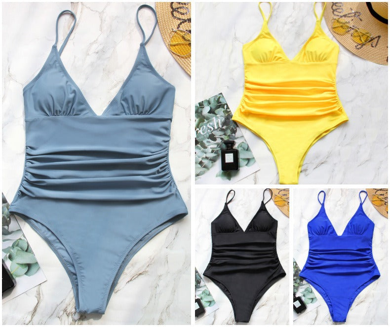 Women's One-Piece Swimsuit with Ruched Design Mune Fashion