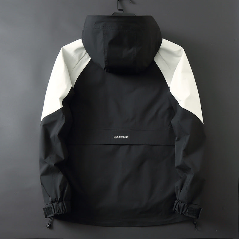 Men's Technical Softshell Parka with Hood, Water-Repellent and Functional Utility Pockets Mune Fashion