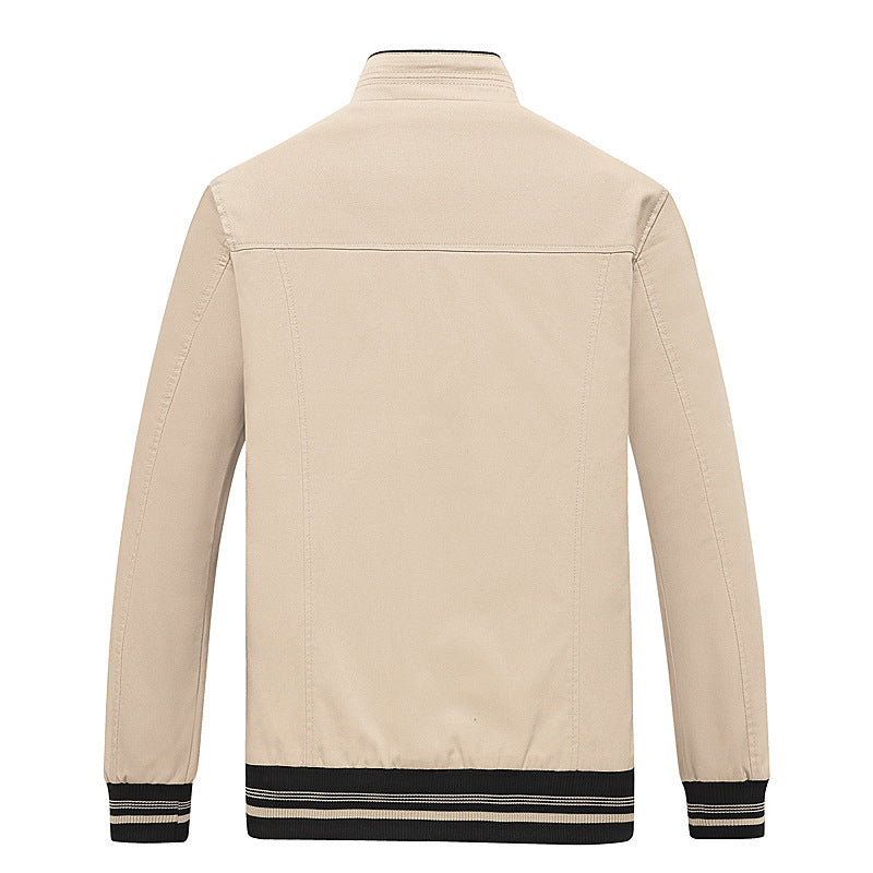 Men's leisure jacket with stand-up collar, ribbed cuffs and camouflage lining Mune Fashion