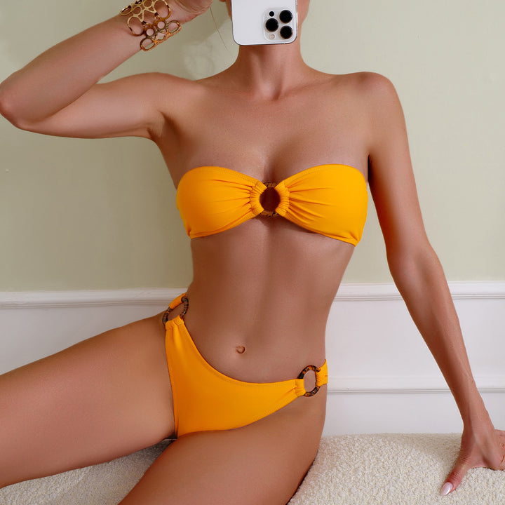 Women's bandeau bikini with fashionable ring details Mune Fashion