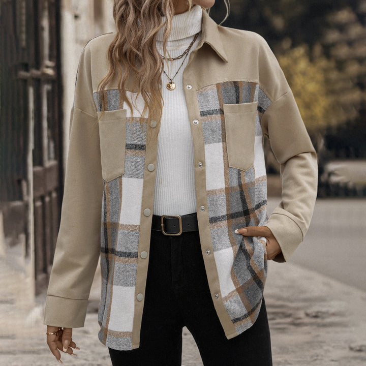 Women Fashionable Checked Shirt Blouse Mune Fashion