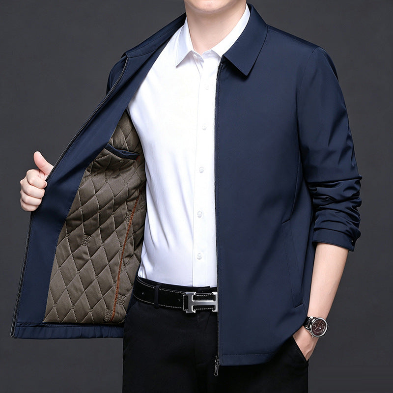 Men's lightweight quilted transitional jacket with internal quilted lining and classic collar Mune Fashion