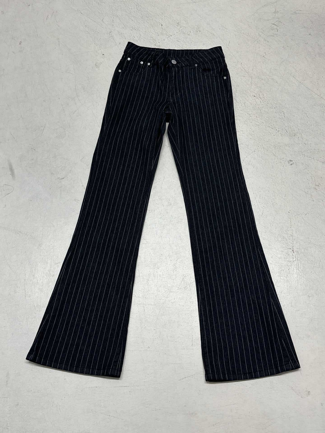 Women's tailored pinstripe palazzo pants with high waist, crease and wide leg Mune Fashion