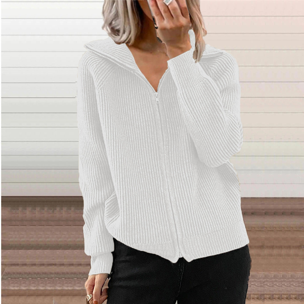 Women's Fashionable Knitted Jacket with Hood Mune Fashion