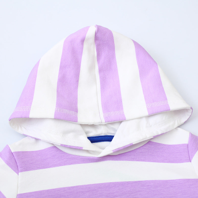 Girl's hooded dress with maritime motif Mune Fashion