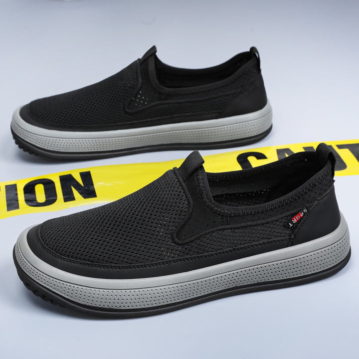 Men's breathable slip-on mesh sneakers with elastic entry and perforated EVA platform sole Mune Fashion