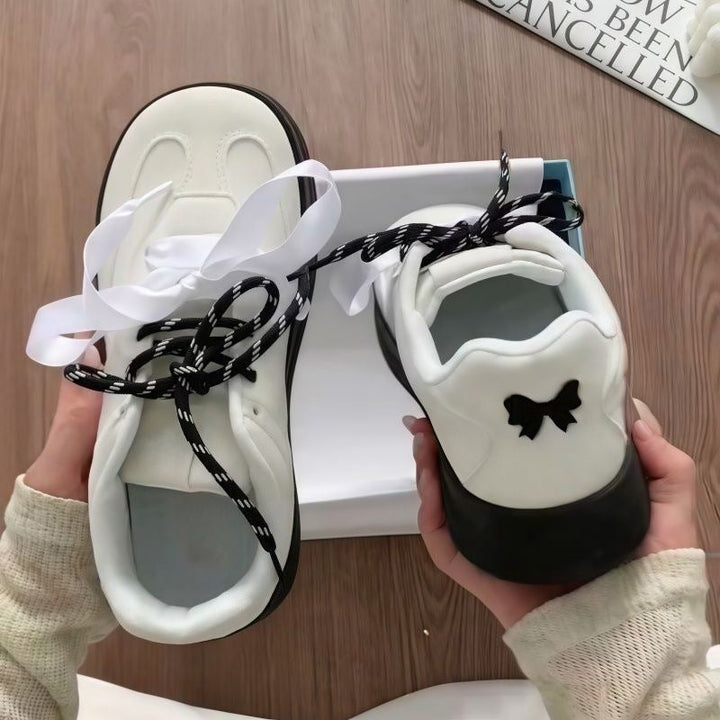 Women's Comfortable Sneakers with Playful Bow Design Mune Fashion