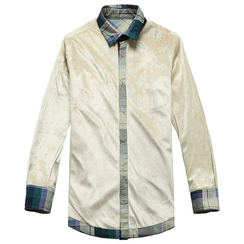 Men's Checked Thermal Shirt Jacket with Teddy Fleece Lining and Chest Flap Pockets Mune Fashion