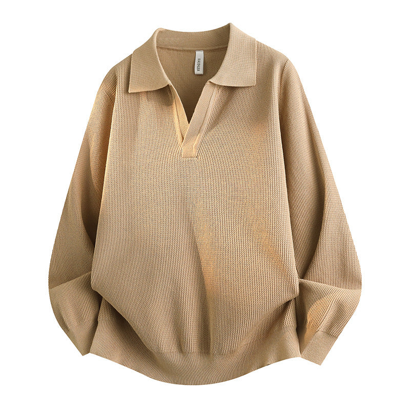 Ladies Casual Sweater with V-Neck Mune Fashion