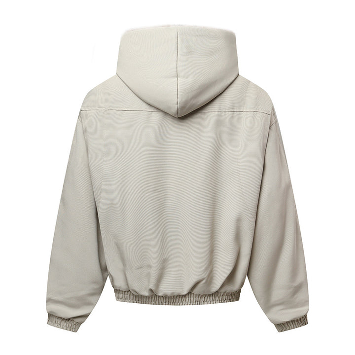 Unisex hooded jacket with warming teddy lining, elastic hem and concealed button placket Mune Fashion