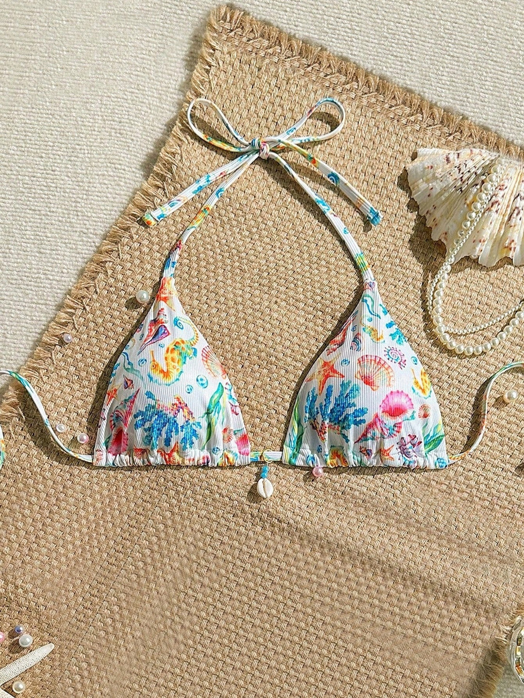 Women's Triangle Bikini with Shell Details Mune Fashion