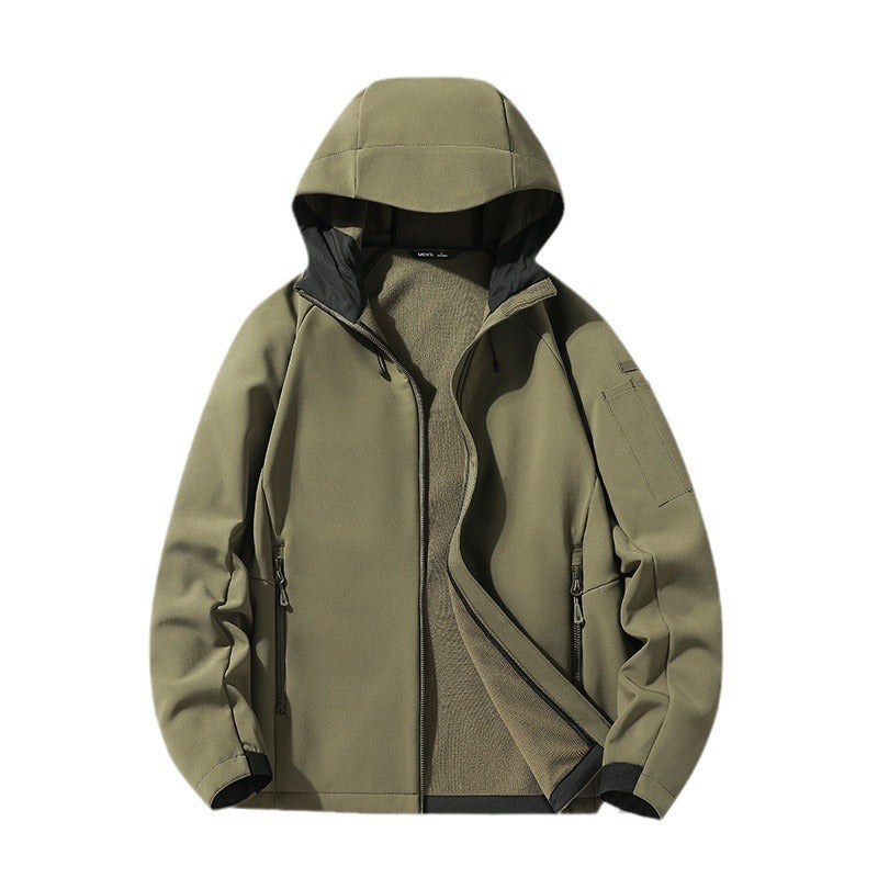 Women's softshell jacket with hood and fleece lining, windproof water-repellent Mune Fashion