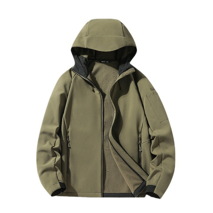 Women's softshell jacket with hood and fleece lining, windproof water-repellent Mune Fashion