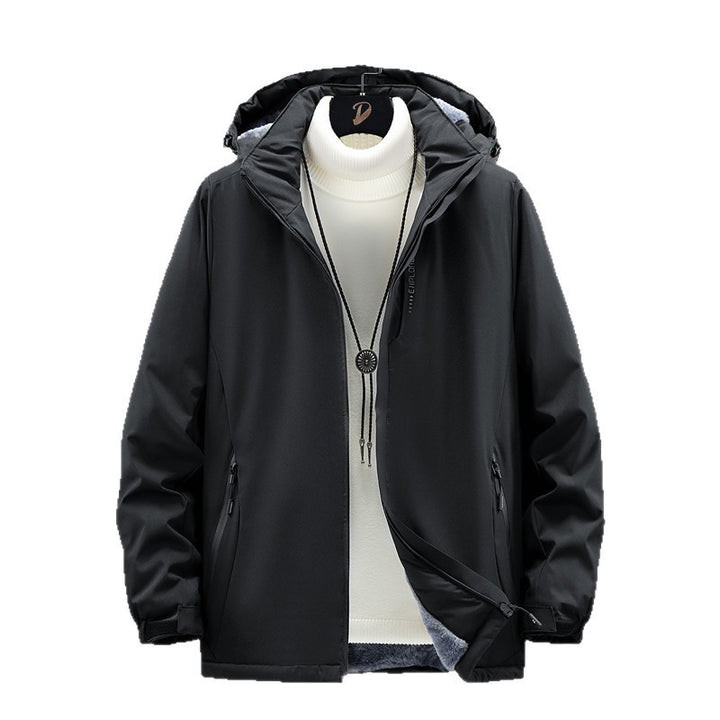 Men's Lightweight Weather Jacket with Hidden Hood Collar Mune Fashion