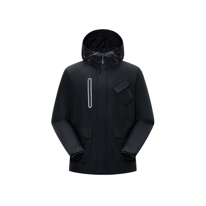 Men's Technical Rain Softshell Jacket with Hood, Sealed Seams and Tactical Pockets Mune Fashion