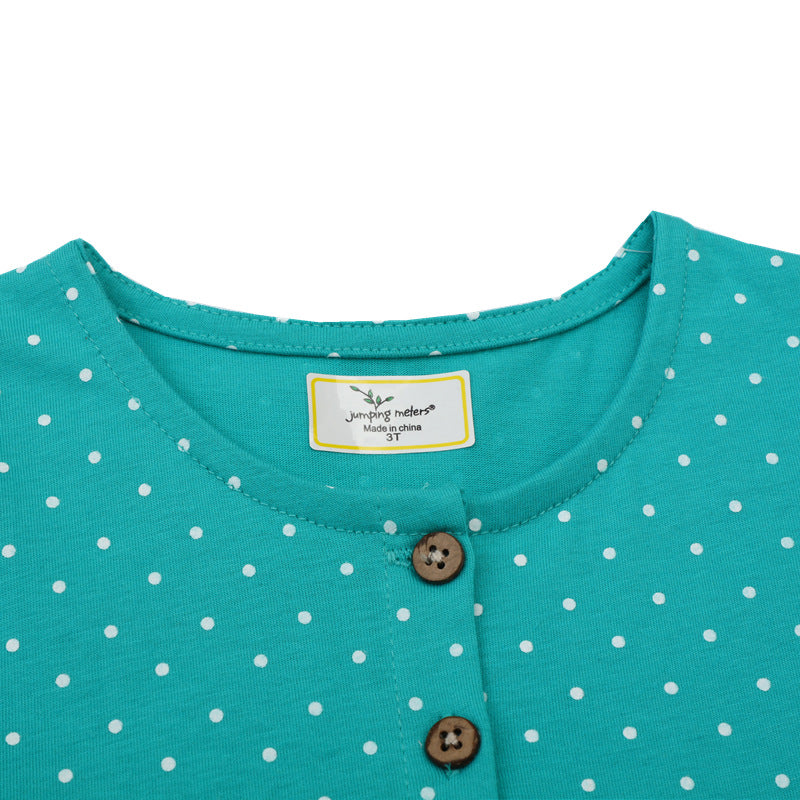 Girl's casual dress with button-embellished chest Mune Fashion