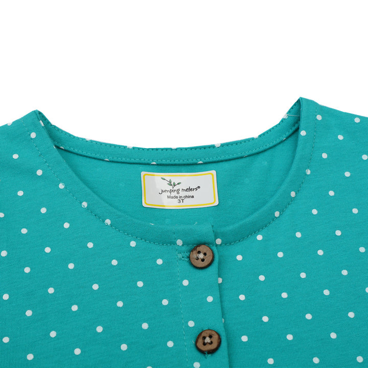 Girl's casual dress with button-embellished chest Mune Fashion