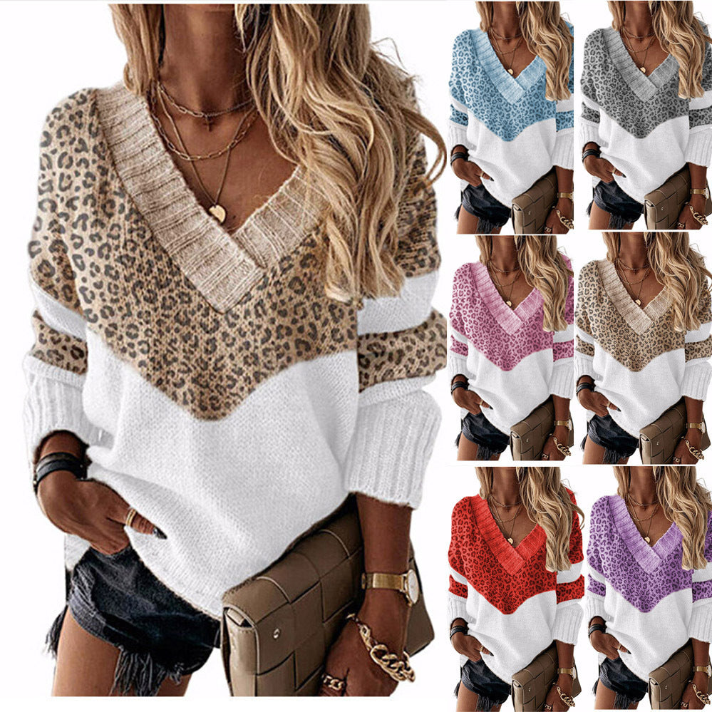 Women’s V-neck knitted pullover with chevron pattern and oversized fit Mune Fashion