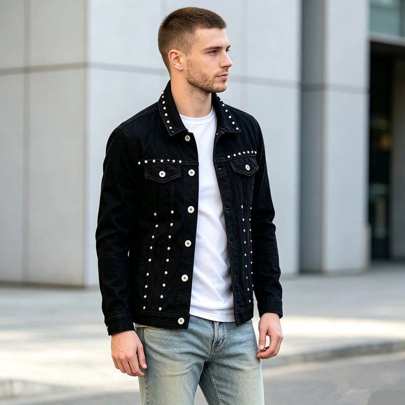 Men's Fashion Jeans Jacket with Studs Mune Fashion