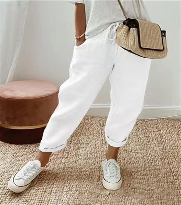 Women's Embroidered Harem Pants with Floral Embroidery Pattern Mune Fashion