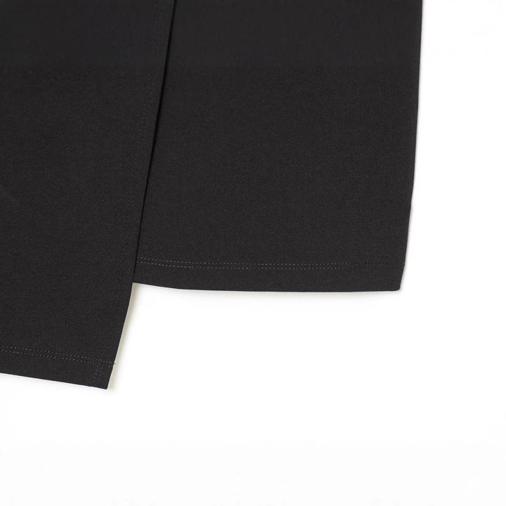 Women’s wrap dress with draping, lateral ornamental button placket and V-neck Mune Fashion