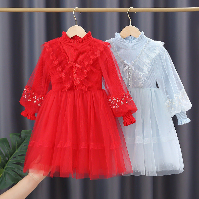 Girls festive tulle dress with ruffle details Mune Fashion