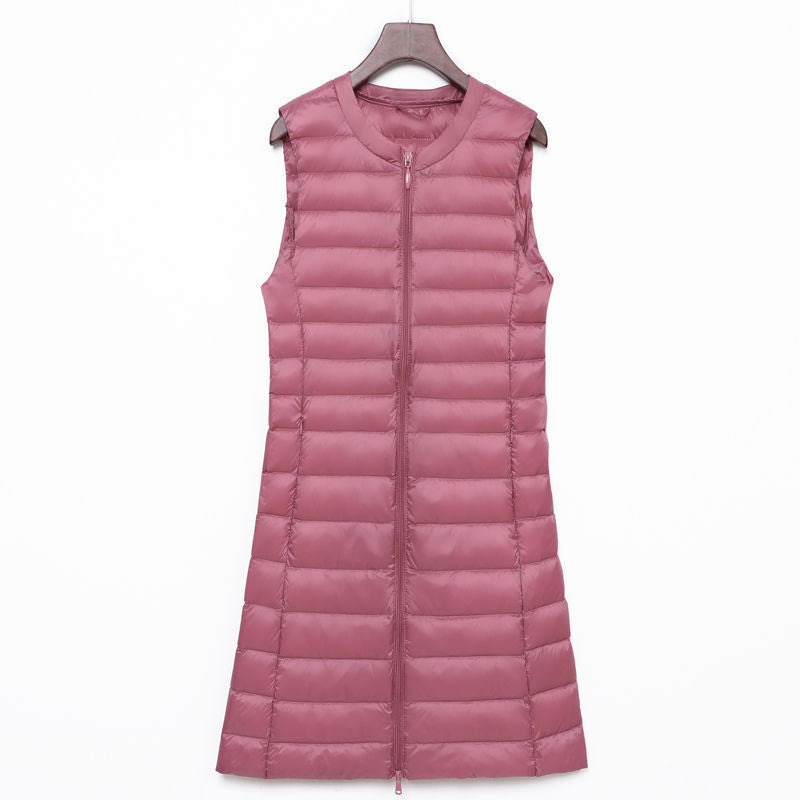 Ladies Long Quilted Thermal Vest with A-Line Silhouette Mune Fashion