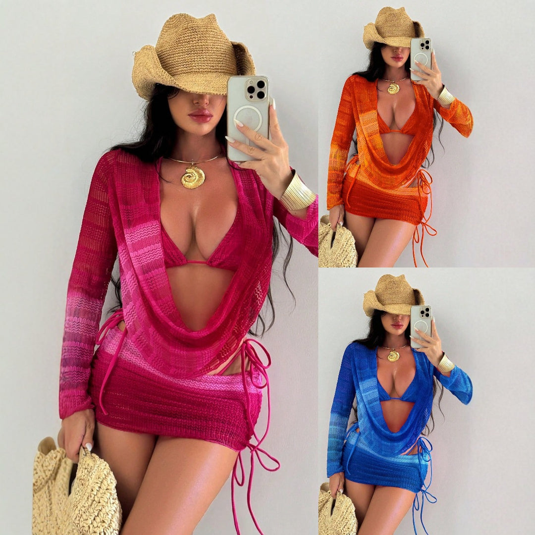 Women Stylish Wrap Sweater with Deep Neckline Mune Fashion