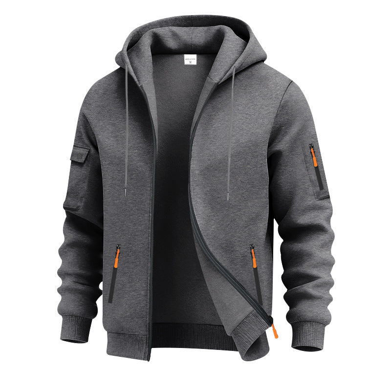 Men's nano technical hooded jacket with zipper, zip pockets and arm pocket Mune Fashion