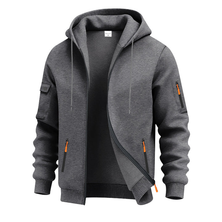 Men's nano technical hooded jacket with zipper, zip pockets and arm pocket Mune Fashion