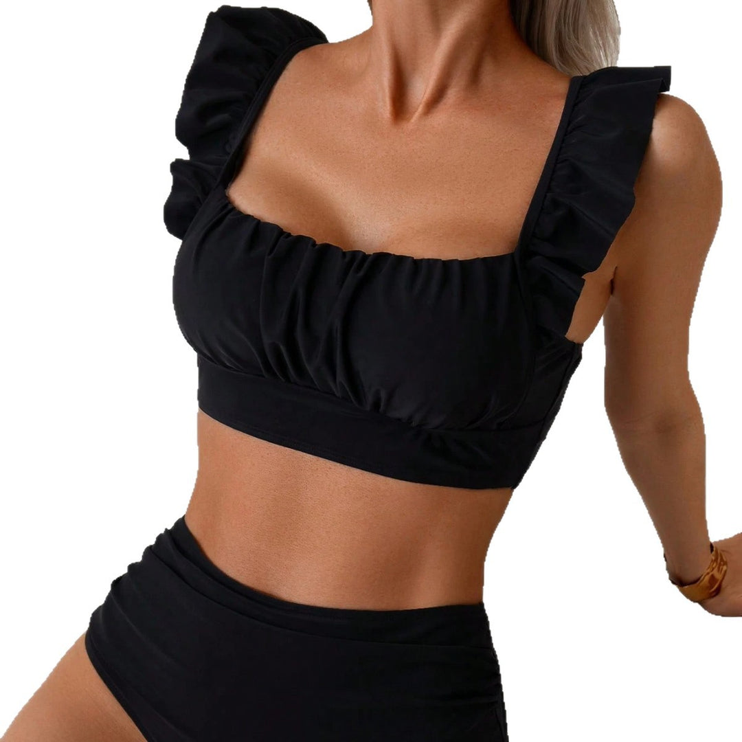 Women High-Cut Bikini with Ruffled Top Mune Fashion