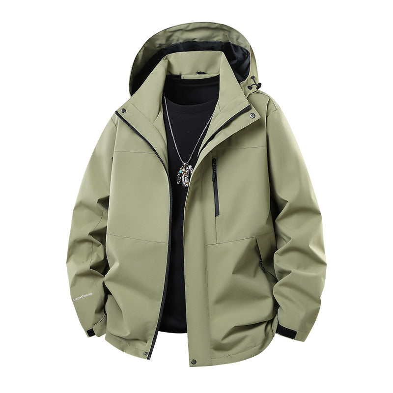 Men's Technical Softshell Rain Jacket with Taped Seams, Adjustable Hood and Water-Repellent Zippers Mune Fashion