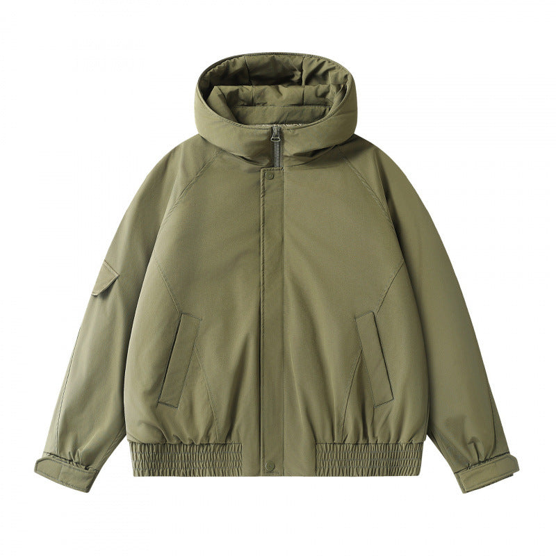 Unisex Boxy padded transition jacket with high stand-up collar, quilted lining, and elastic hem Mune Fashion