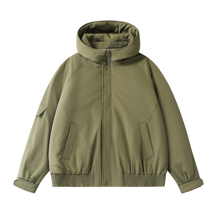 Unisex Boxy padded transition jacket with high stand-up collar, quilted lining, and elastic hem Mune Fashion
