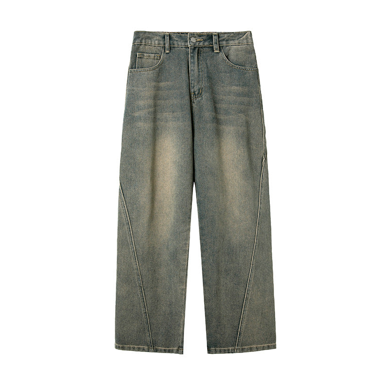Women's Wide Cropped Jeans with High Waist and Distinctive Seam Details Mune Fashion