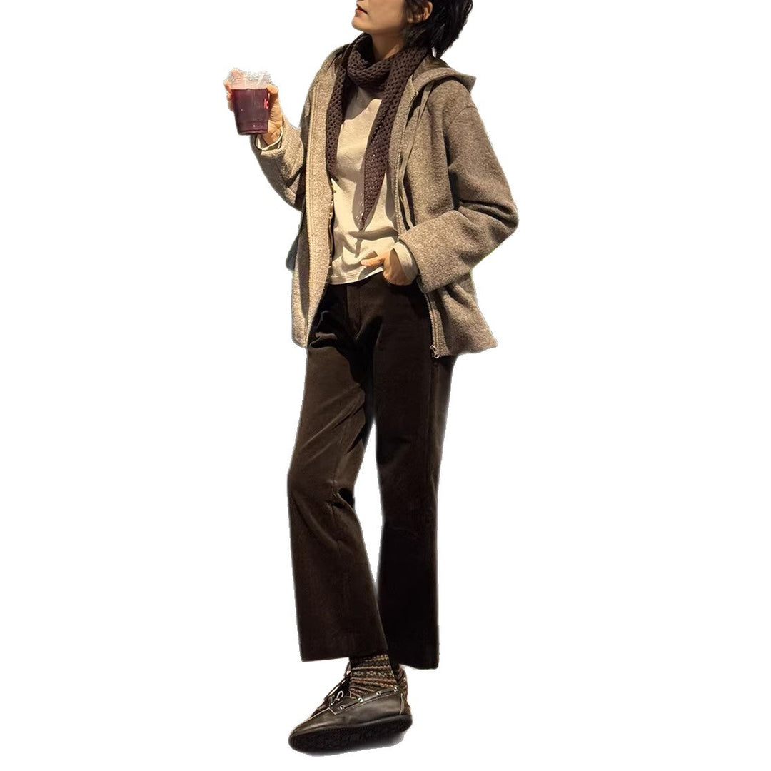 Women Elegant Flared Cord Pants Mune Fashion