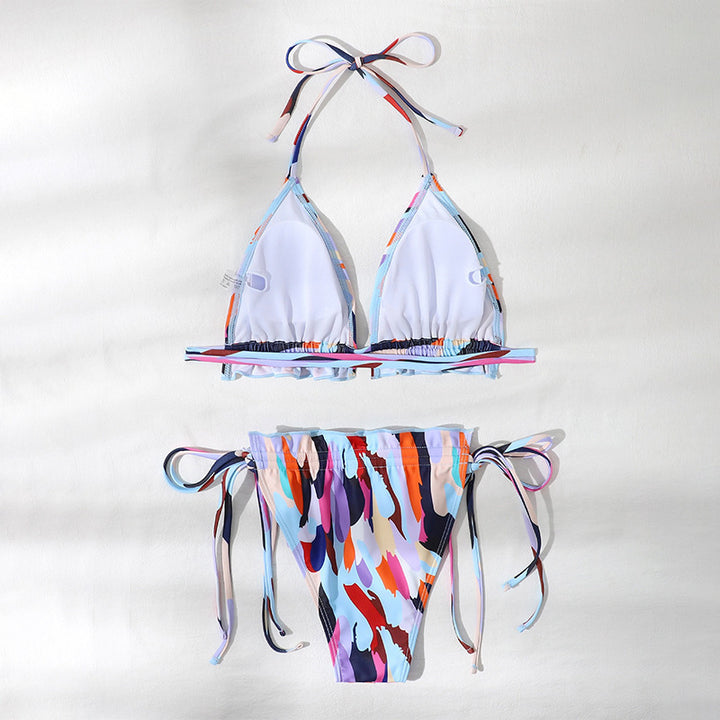 Women's triangle bikini with adjustable straps and ruffle design Mune Fashion