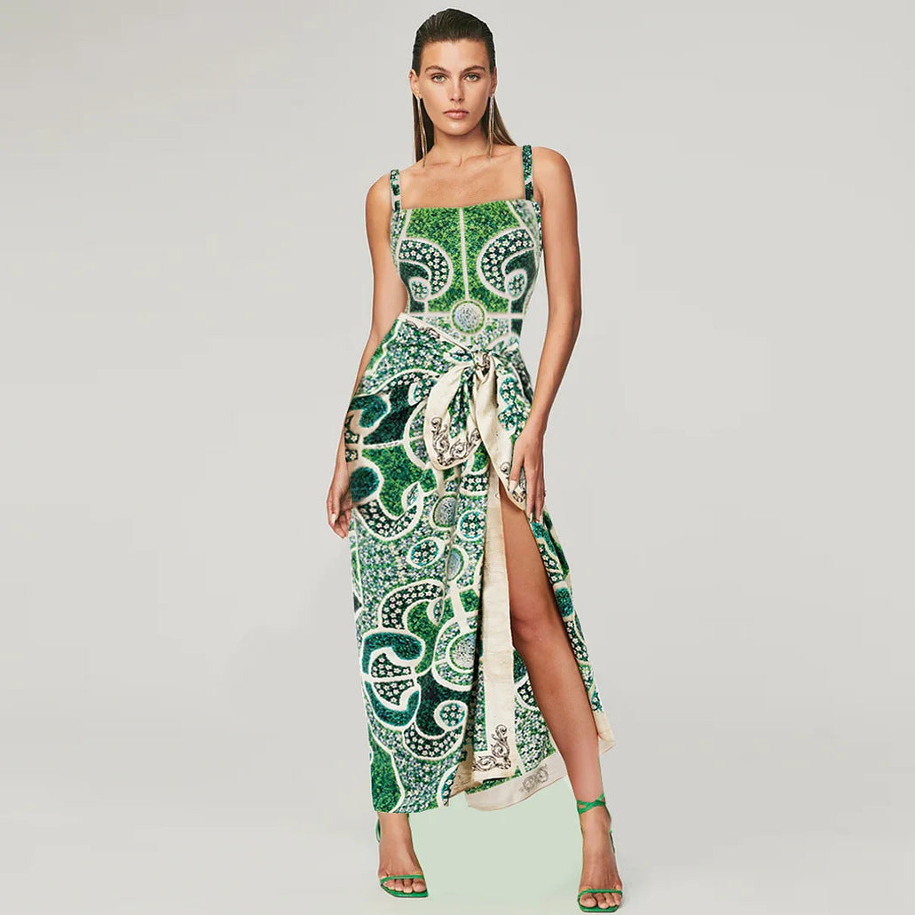 Women's One-Piece Swimsuit with Artistic Floral Pattern Mune Fashion