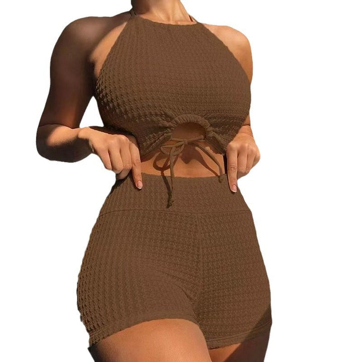 Women's sporty top with high-waist shorts Mune Fashion