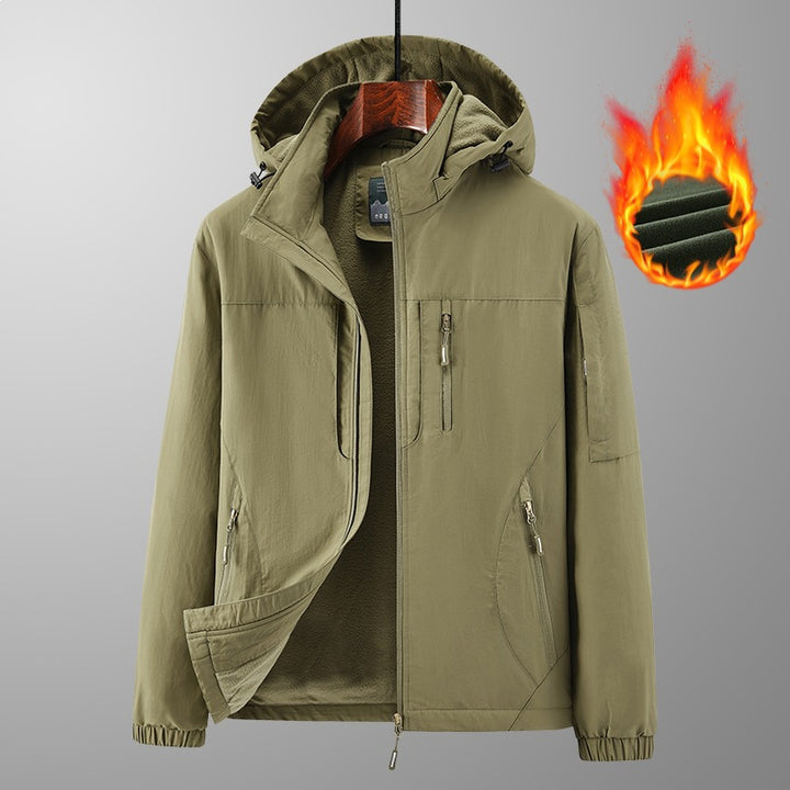 Men's Lightweight Wind and Thermal Softshell Jacket with Hood, Fleece Lined & Multi-functional Pockets Mune Fashion