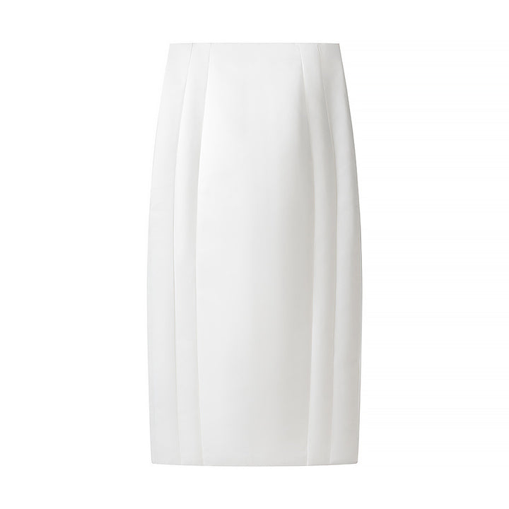 Women's Tailored Midi Skirt Pencil Shape with Vertical Darts Mune Fashion