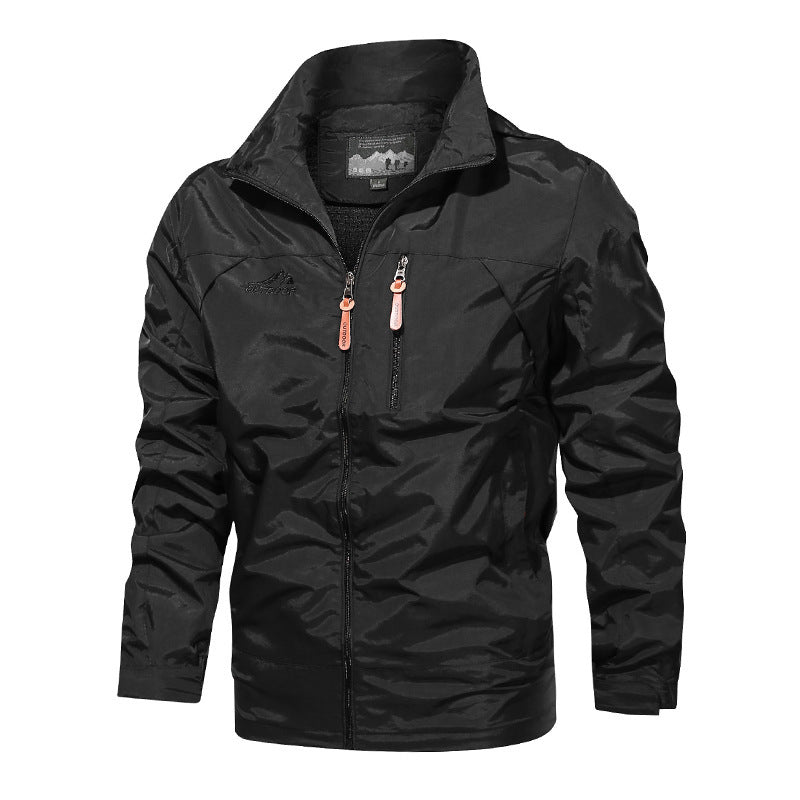 Men's ultralight microfiber windbreaker with high stand-up collar and chest zip pocket Mune Fashion