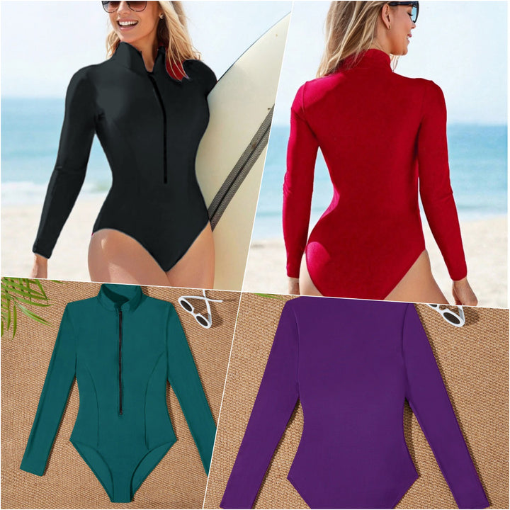 Damen Sportlicher Langarm-Surfsuit mit hochgeschlossenem Kragen Echo Archiv