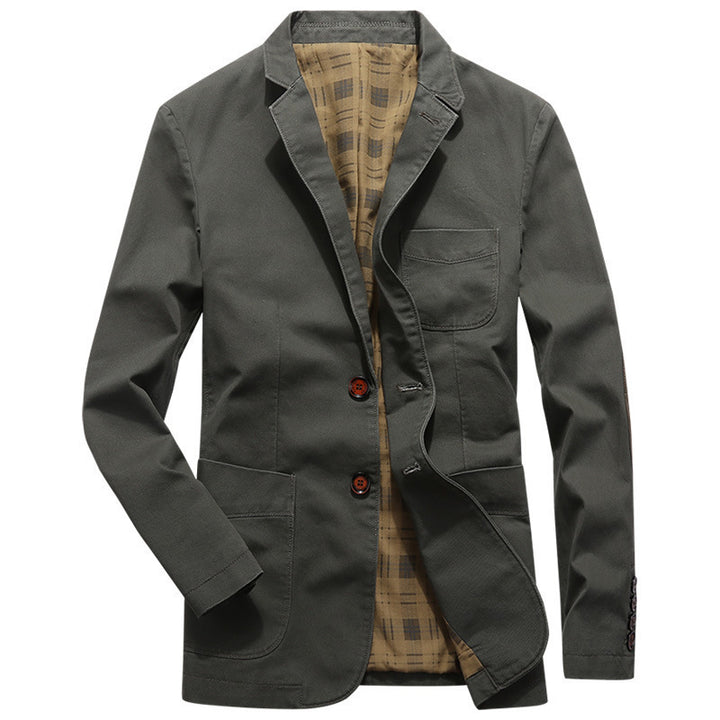 Men's blazer in casual canvas look with contrasting lining and patch pockets Mune Fashion